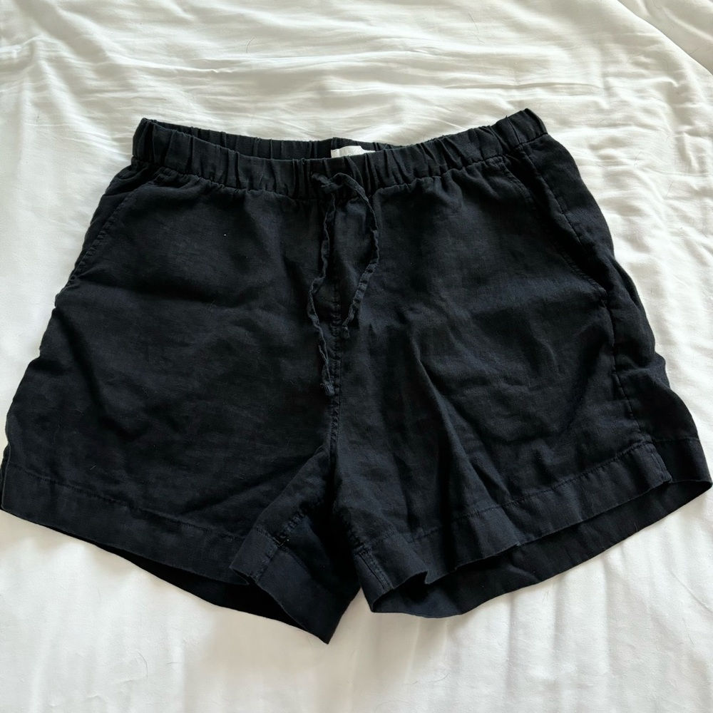 Arket black linen shorts